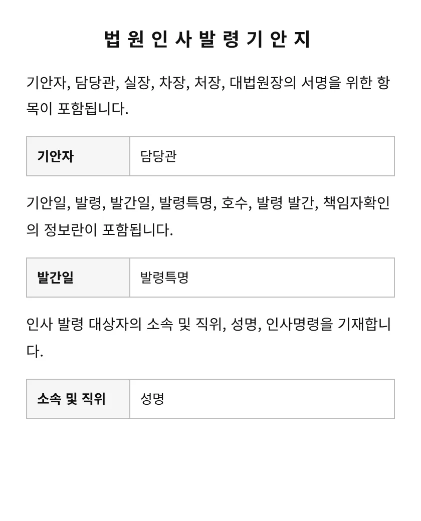 법원인사발령기안지 미리보기