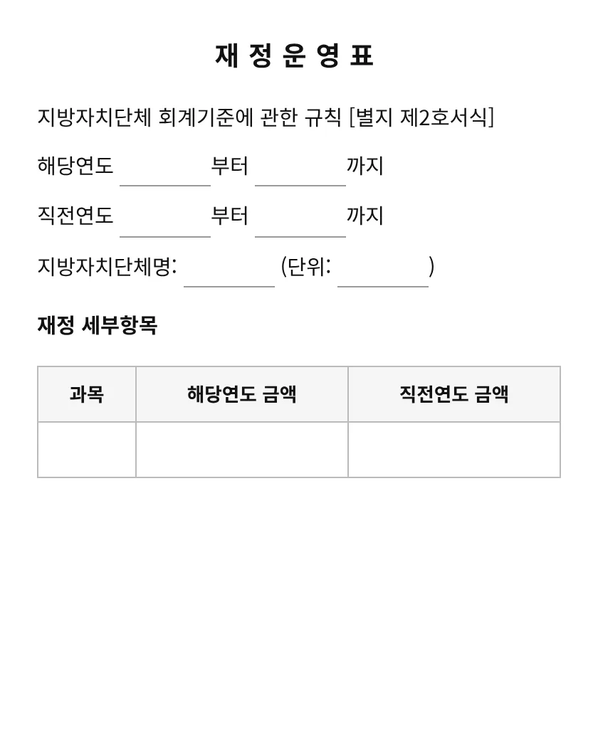 재정운영표 미리보기