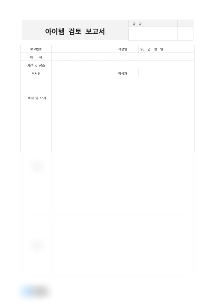 아이템 검토 보고서 미리보기