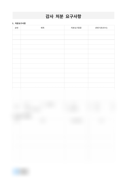 감사 처분 요구사항 미리보기