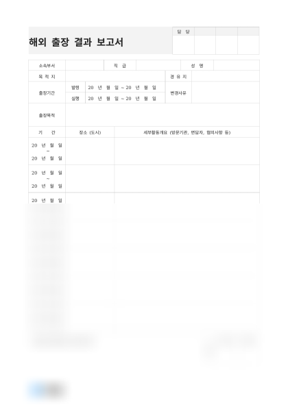 해외 출장 결과 보고서 미리보기