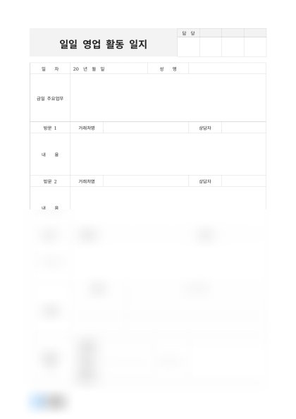 일일 영업 활동 일지 미리보기