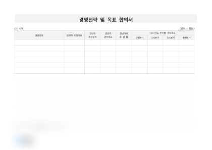 경영전략 및 목표 합의서 미리보기