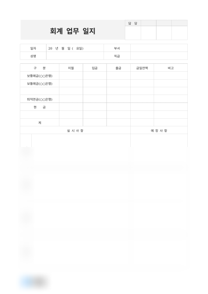 회계 업무 일지 미리보기