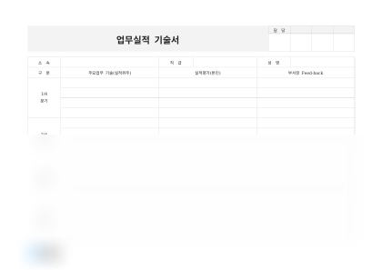 업무실적 기술서(분기별) 미리보기