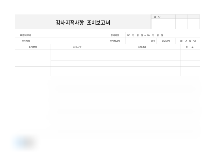 감사지적사항 조치보고서(구매부) 미리보기
