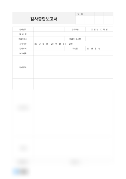 감사종합보고서(특별감사) 미리보기