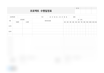 프로젝트 수행일정표(단계별) 미리보기