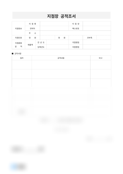 지점장 공적조서 미리보기