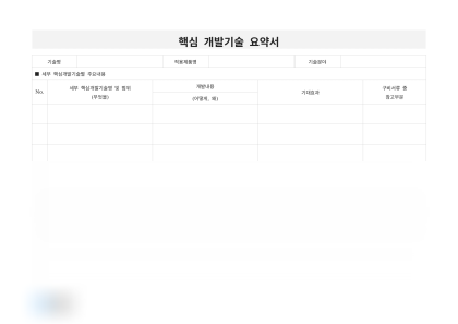 핵심 개발기술 요약서 미리보기