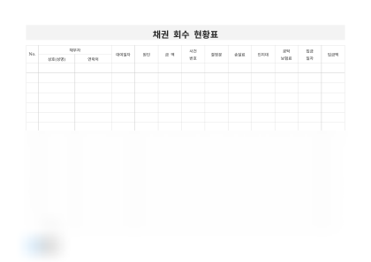 채권 회수 현황표 미리보기