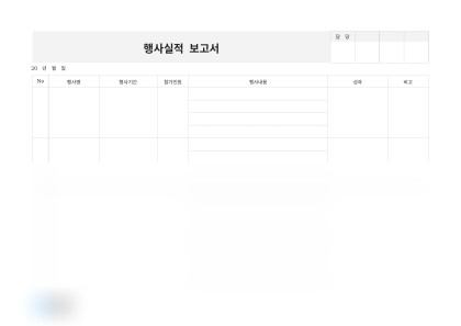 행사실적 보고서(행사별) 미리보기