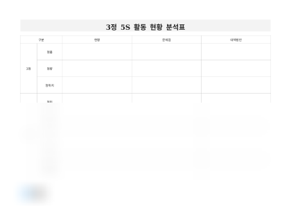 3정 5S 활동 현황 분석표 미리보기